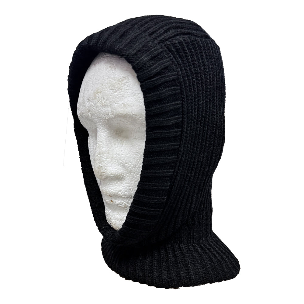Open Face Balaclava Black - Thick Knit
