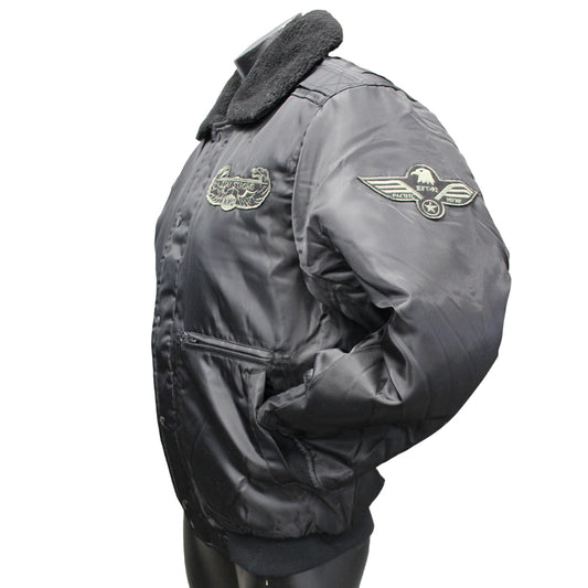 Pacific Flyer Flight Jacket with Patches Black
