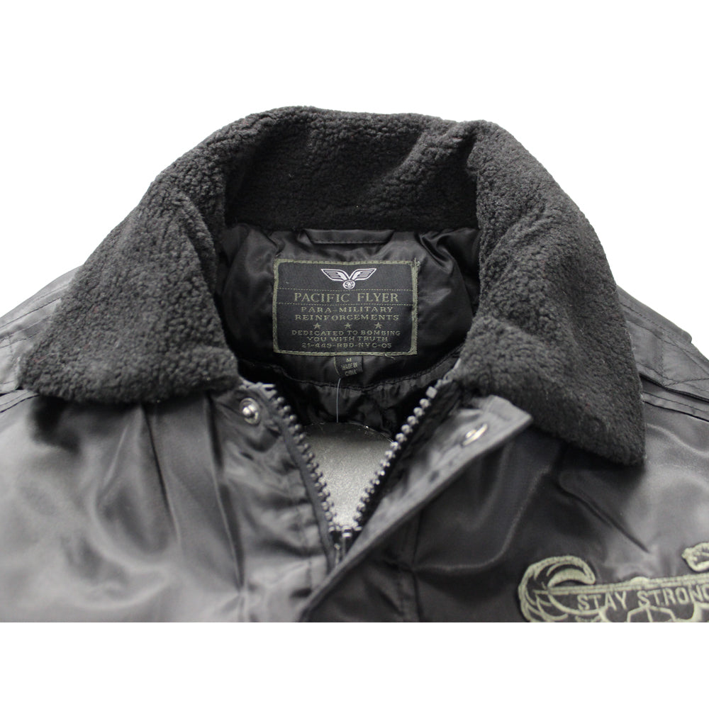 Pacific Flyer Flight Jacket with Patches Black