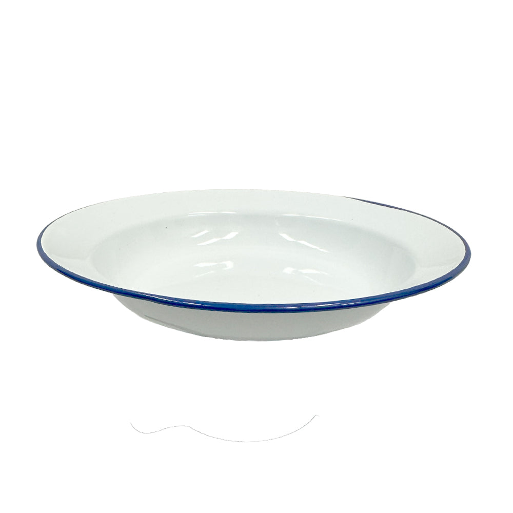 22cm Enamel Soup Plate White