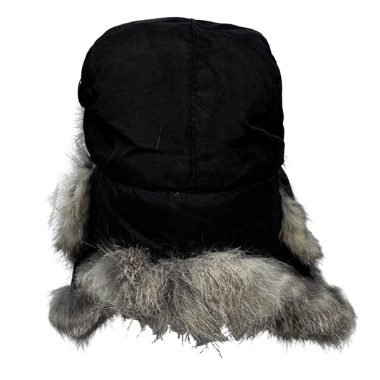 Mini Trooper Hat with Real Fur Trim – Novelty Collectors Hat Black