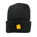 Acrylic Black Ribbed Beanie Made in USA