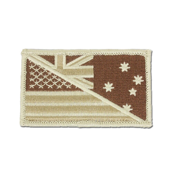 Australia-USA Combo Flag Morale Patch Tan Brown