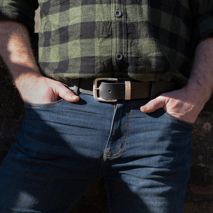 KAKADU IRONBARK LEATHER BELT BLACK