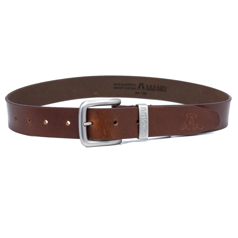 KAKADU IRONBARK LEATHER BELT BROWN