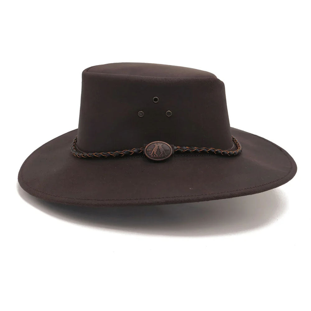 Kadadu Echuca Leather Hat Brown