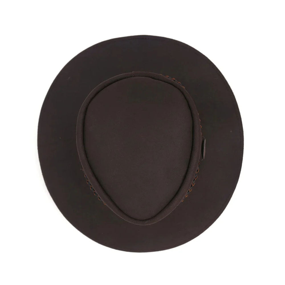 Kadadu Echuca Leather Hat Brown