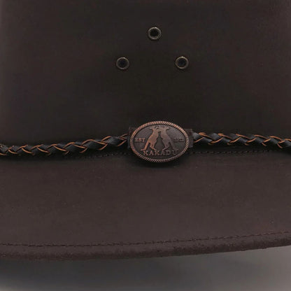 Kadadu Echuca Leather Hat Brown