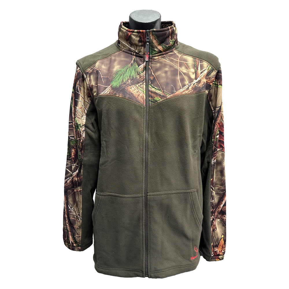 Huntworth Full Zip Real Tree Camouflage Green Fleece Jacket
