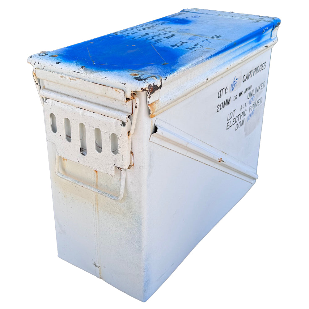 Ex Australian Army M61 Military Issue Ammunition Storage Box - White