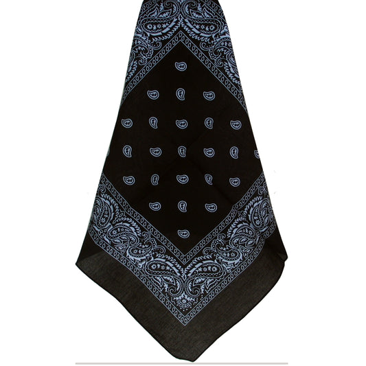 Black Paisley Print Bandanna
