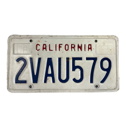 Original Vintage 1990s California License Plate