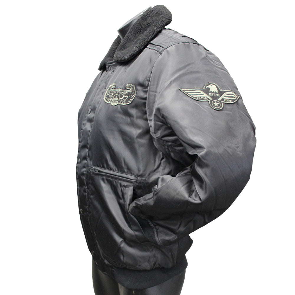 Pacific Flyer Flight Jacket with Patches Black