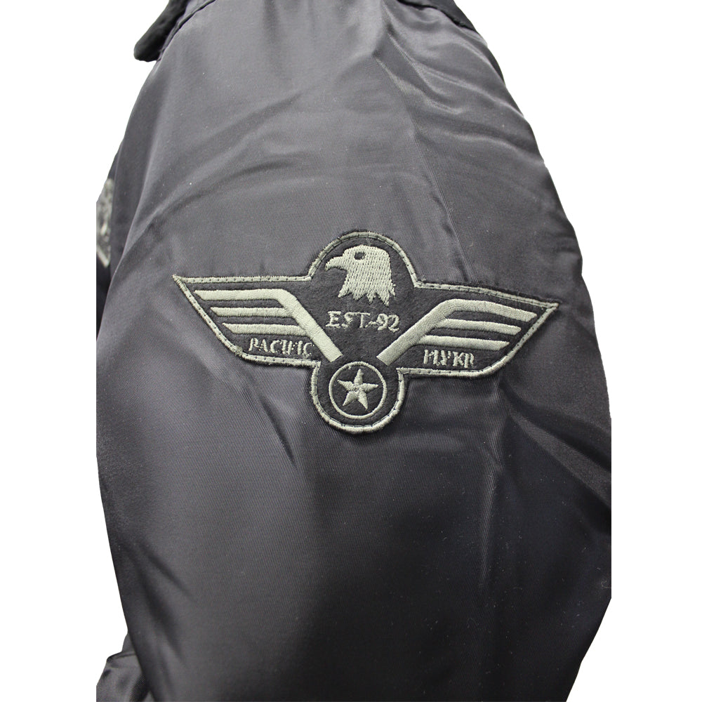Pacific Flyer Flight Jacket with Patches Black