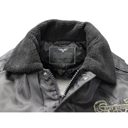 Pacific Flyer Flight Jacket with Patches Black