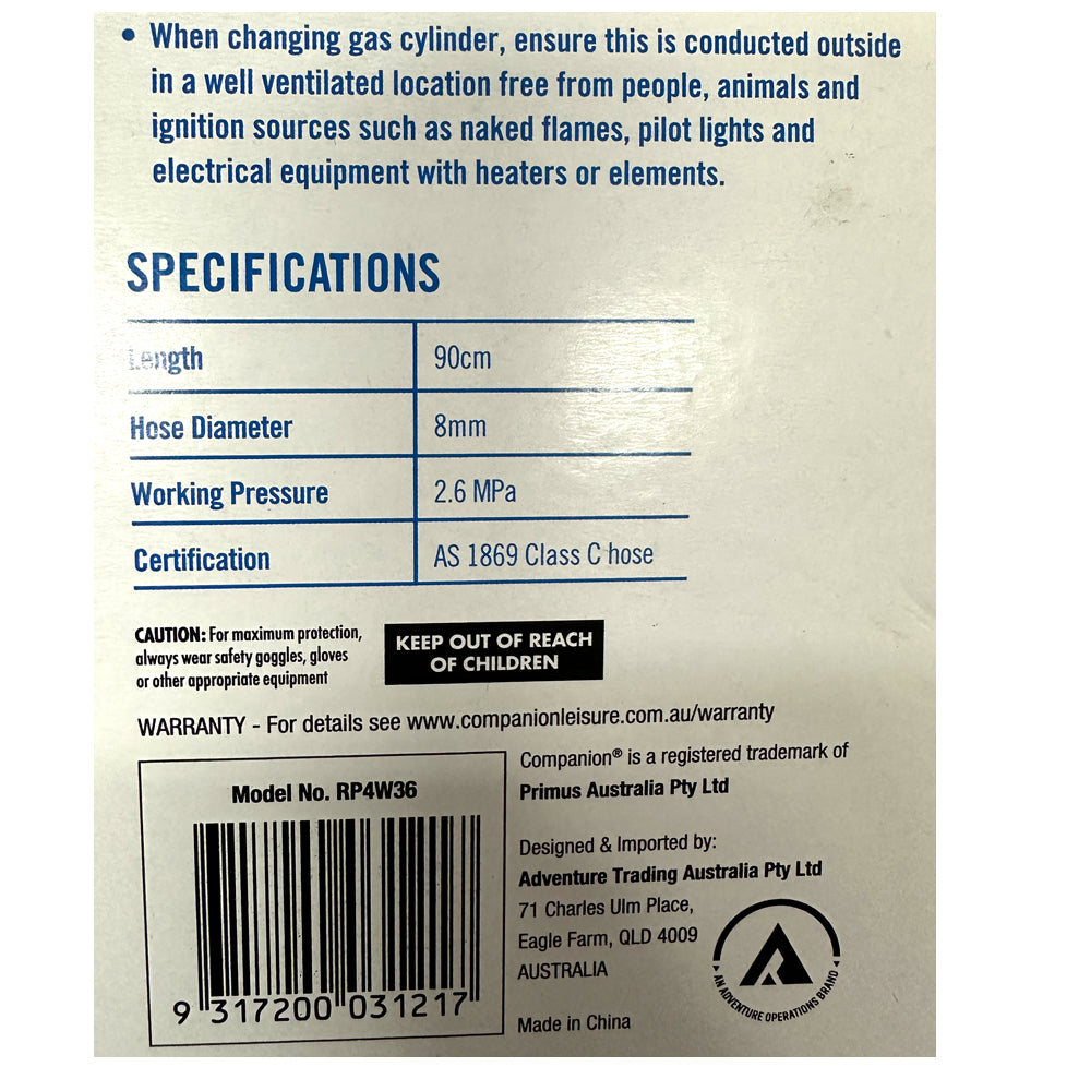 Companion Low Pressure POL Regulator and Hose
