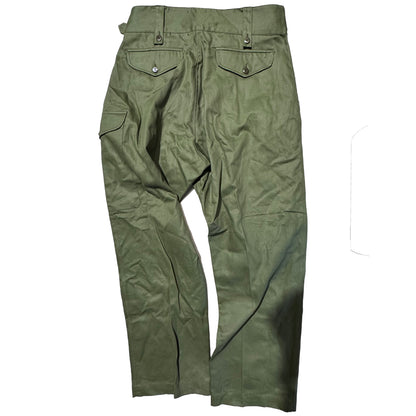 Original Australian Army Jungle Green Vietnam Era Cross Over Trousers - Size 14 - 102cm