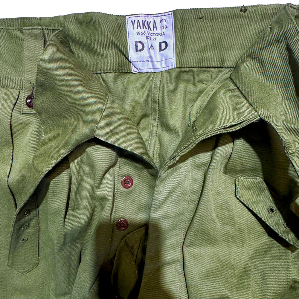 Original Australian Army Jungle Green Vietnam Era Cross Over Trousers - unissued