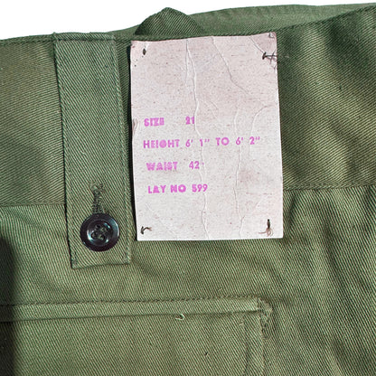 Original Australian Army Jungle Green Vietnam Era Cross Over Trousers - unissued