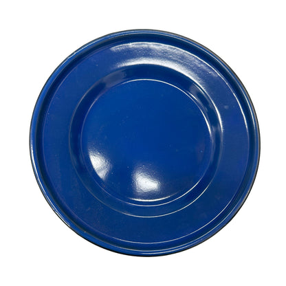 22cm Flat Enamel Plate Blue