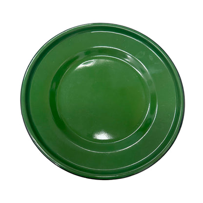 22cm Flat Enamel Plate Green