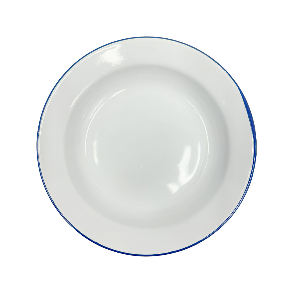 22cm Enamel Soup Plate White