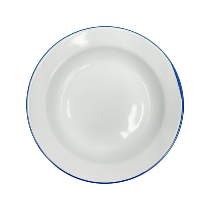 22cm Enamel Soup Plate White