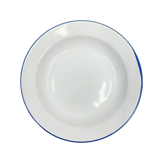 22cm Enamel Soup Plate White