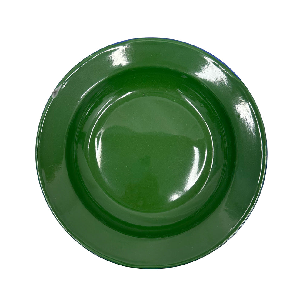 22cm Enamel Soup Plate Dark Green