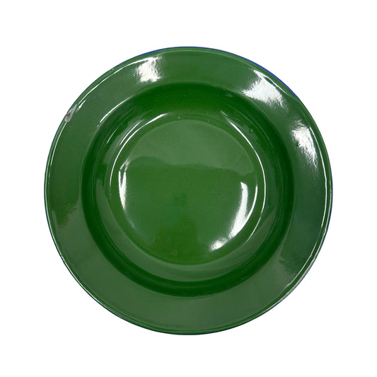 22cm Enamel Soup Plate Dark Green