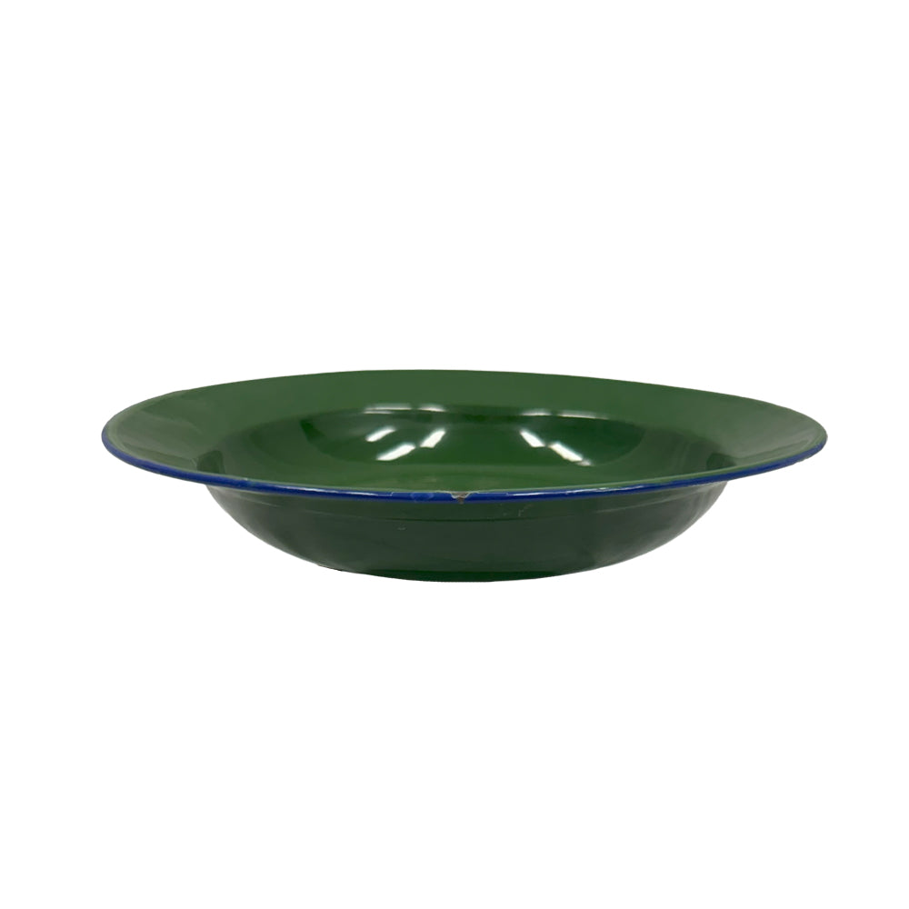 22cm Enamel Soup Plate Dark Green