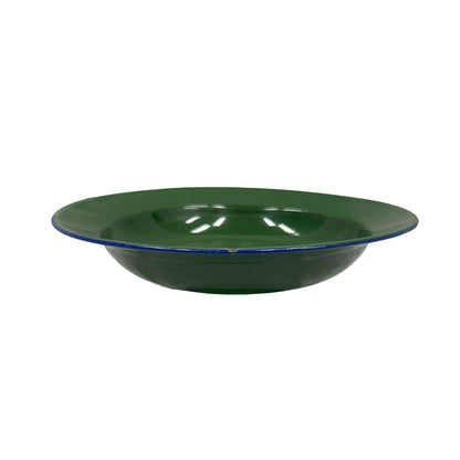 22cm Enamel Soup Plate Dark Green