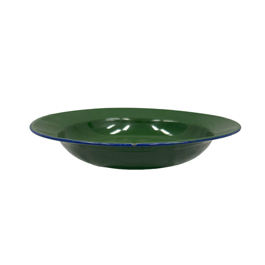 22cm Enamel Soup Plate Dark Green