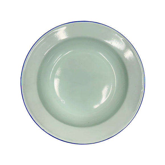 22cm Enamel Soup Plate Mint Green