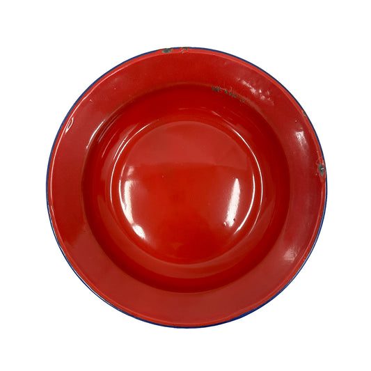 22cm Enamel Soup Plate Red