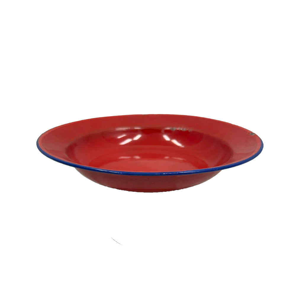 22cm Enamel Soup Plate Red