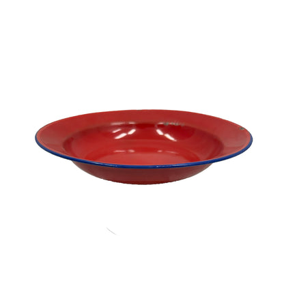 22cm Enamel Soup Plate Red