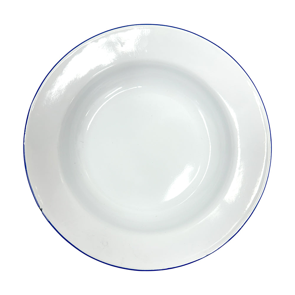 24cm Enamel Soup Plate White Lightweight