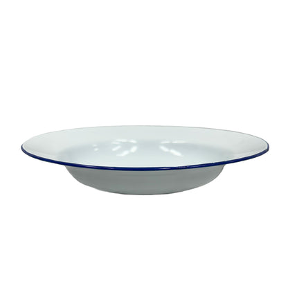 24cm Enamel Soup Plate White Lightweight
