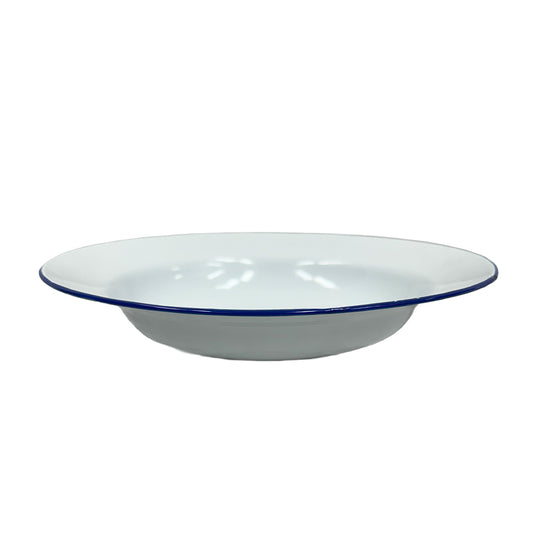 24cm Enamel Soup Plate White Lightweight