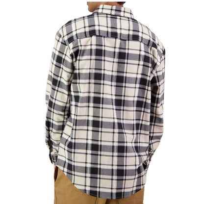 Swanndri Men's Egmont Half Button Cotton Shirt Dark Biscuit