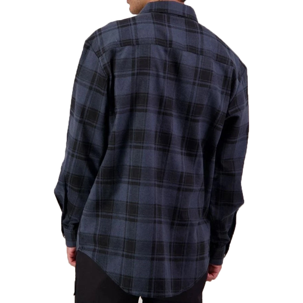 Swanndri Men's Egmont Half Button Cotton Shirt Shadow