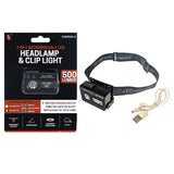 2-IN-1 Rechargeable 500 Lumen LED Sensor HeadLamp