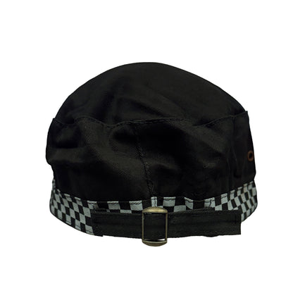 Black Charlie Cap with Chequered Pattern  - Clearance Line