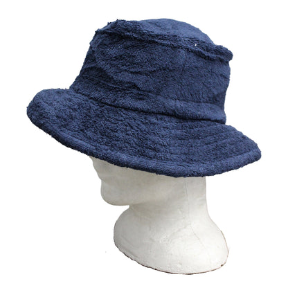 Terry Towelling Wide Brim Hat Navy
