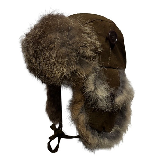 Mini Trooper Hat with Real Fur Trim – Novelty Collectors Hat Brown