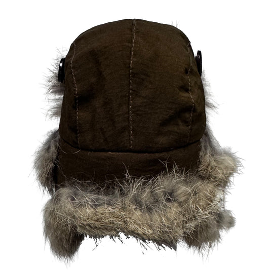 Mini Trooper Hat with Real Fur Trim – Novelty Collectors Hat Brown