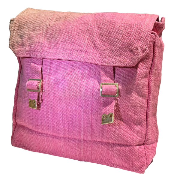 Cotton Canvas Webbing Backpack Pink