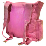 Cotton Canvas Medium Webbing Backpack Pink