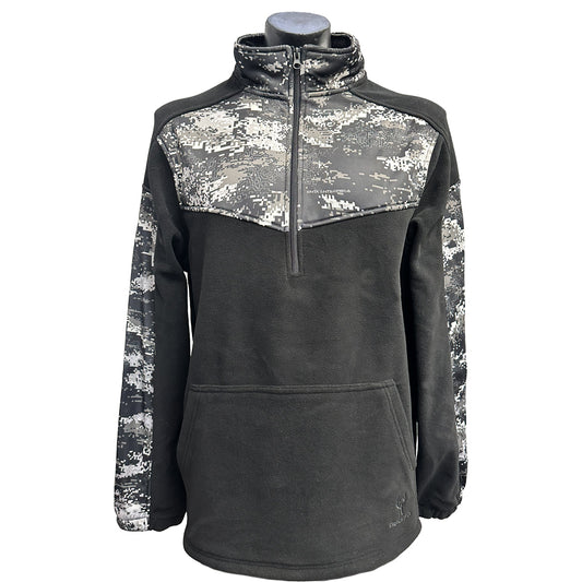 Huntworth 1/4 Zip Digicam Black Fleece Jumper